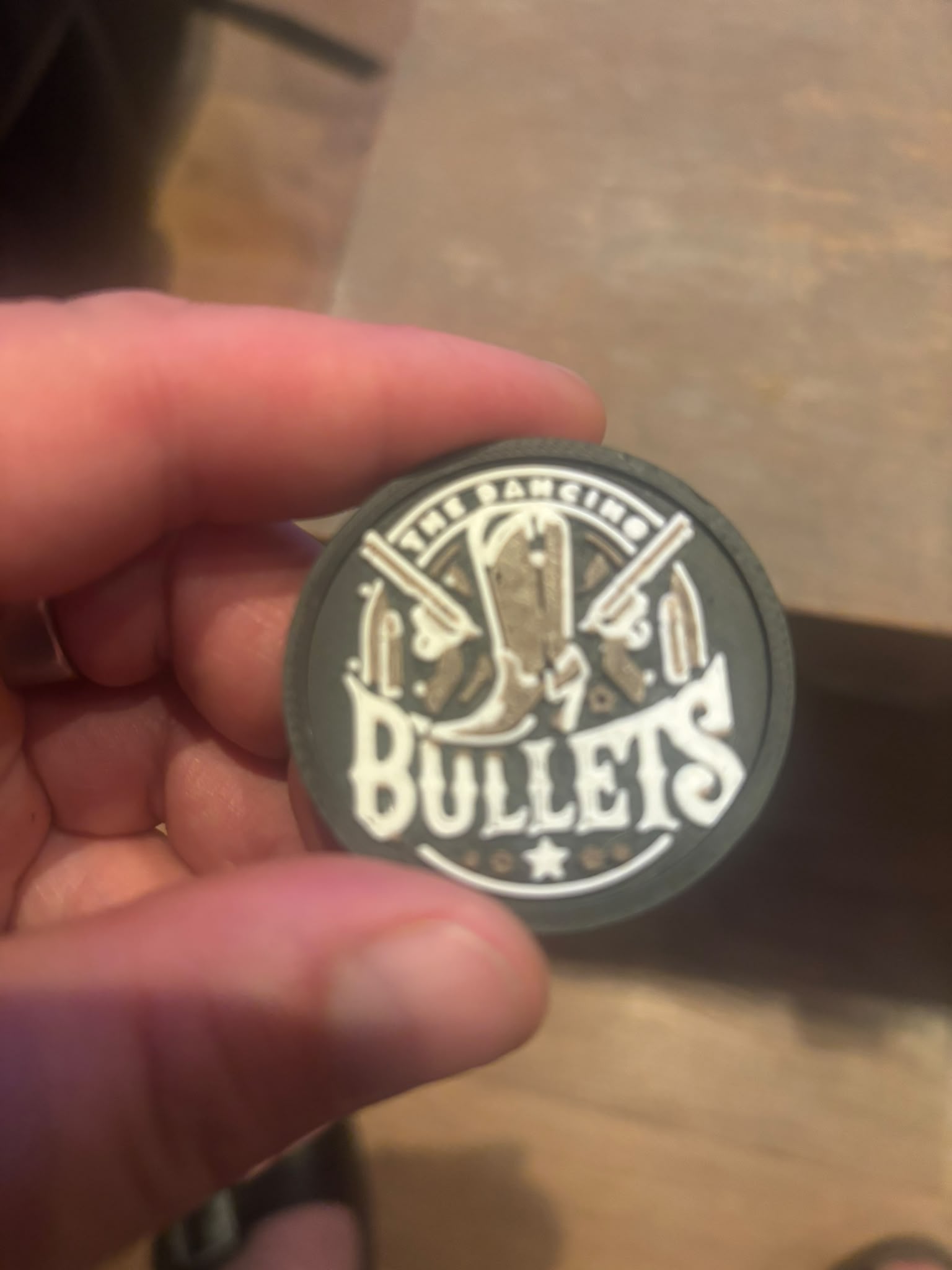 Memorial coin The Dancing Bullets, eigen ontwerp in PLA
